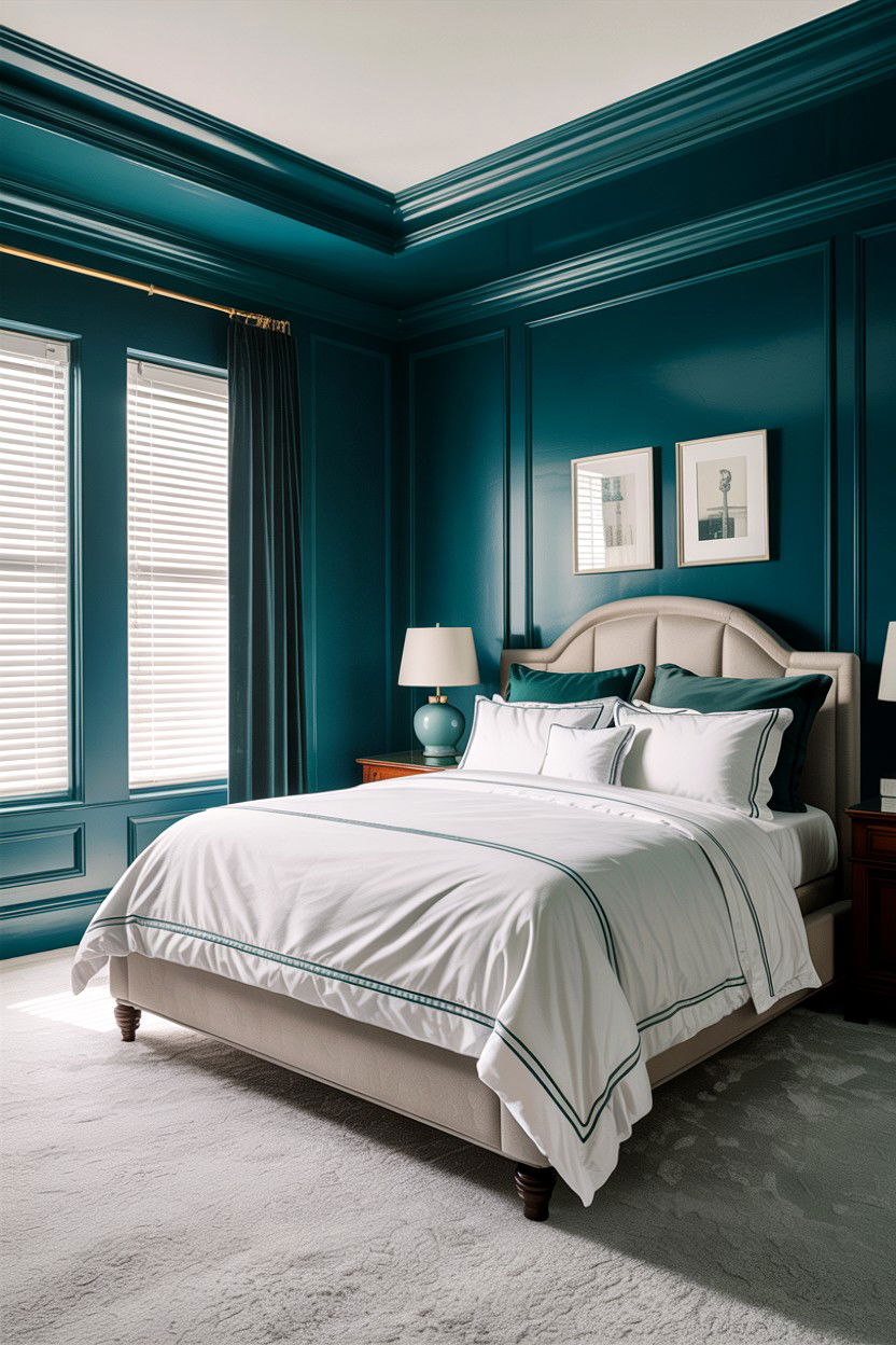 Dark Teal Master Bedroom - 30 traditional teal bedroom ideas