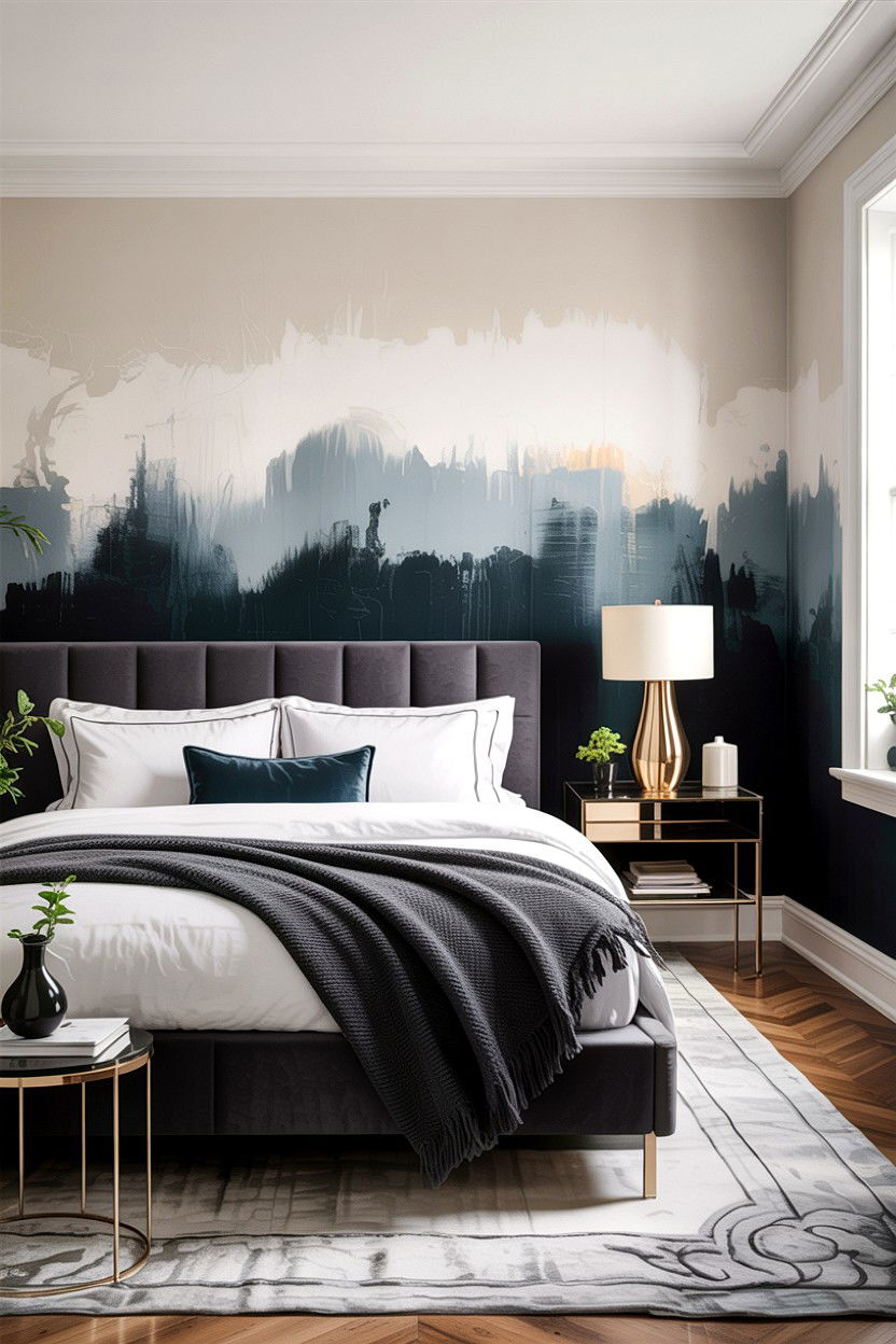 Dark To Light Ombre Wall - 30 bedroom ombre wall ideas