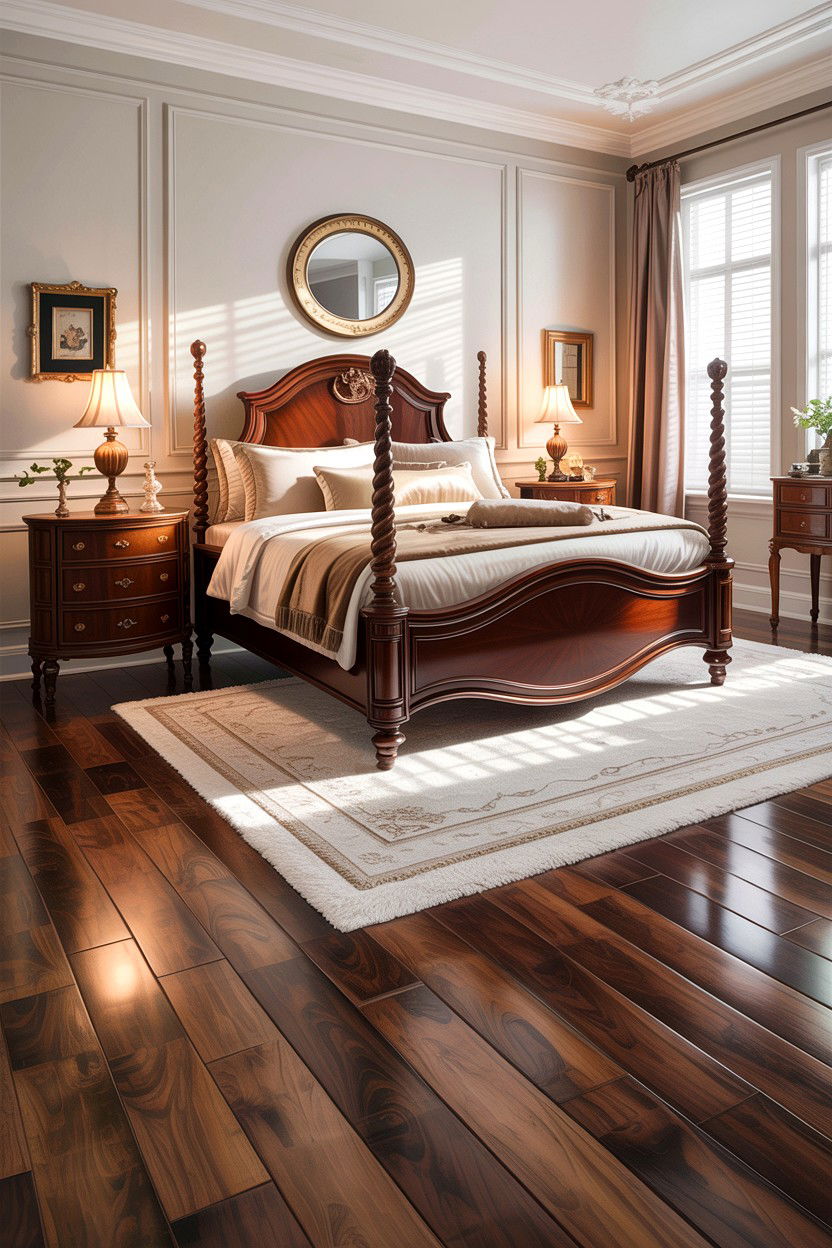 Dark Walnut Laminate Flooring - 30 bedroom laminate flooring ideas