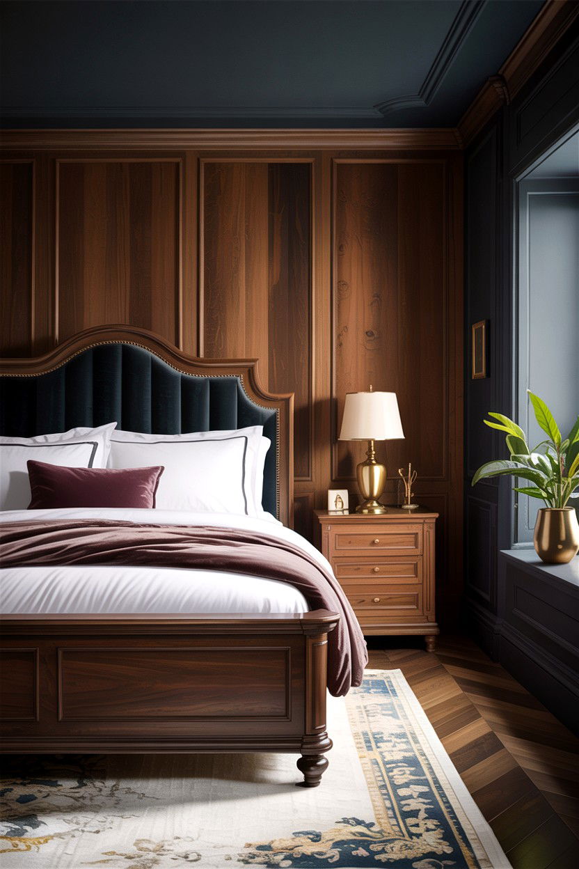 Dark Walnut Plank - 30 bedroom flooring ideas