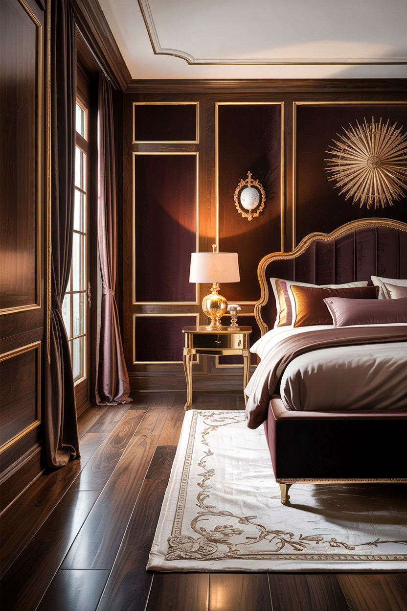 Dark Walnut Wood - 30 bedroom floor ideas