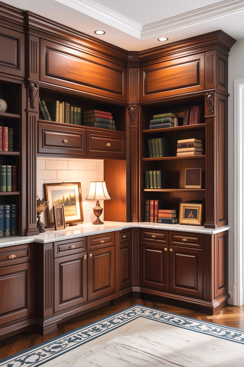 Dark Wood Built Ins - 30 living room custom cabinetry ideas