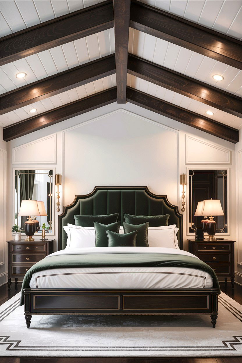 Dark Wood Ceiling Beam - 30 exposed beam bedroom ideas