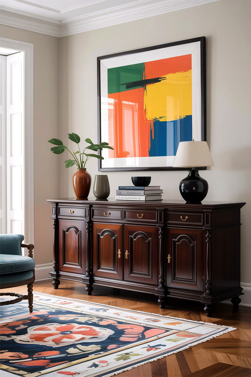 Dark Wood Credenza - 30 living room Italian furniture ideas