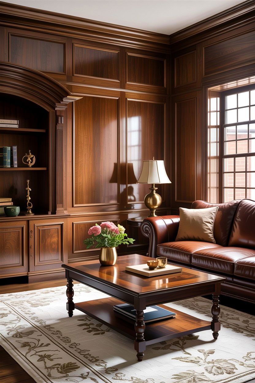 Dark Wood Living Room - 30 New England living room ideas