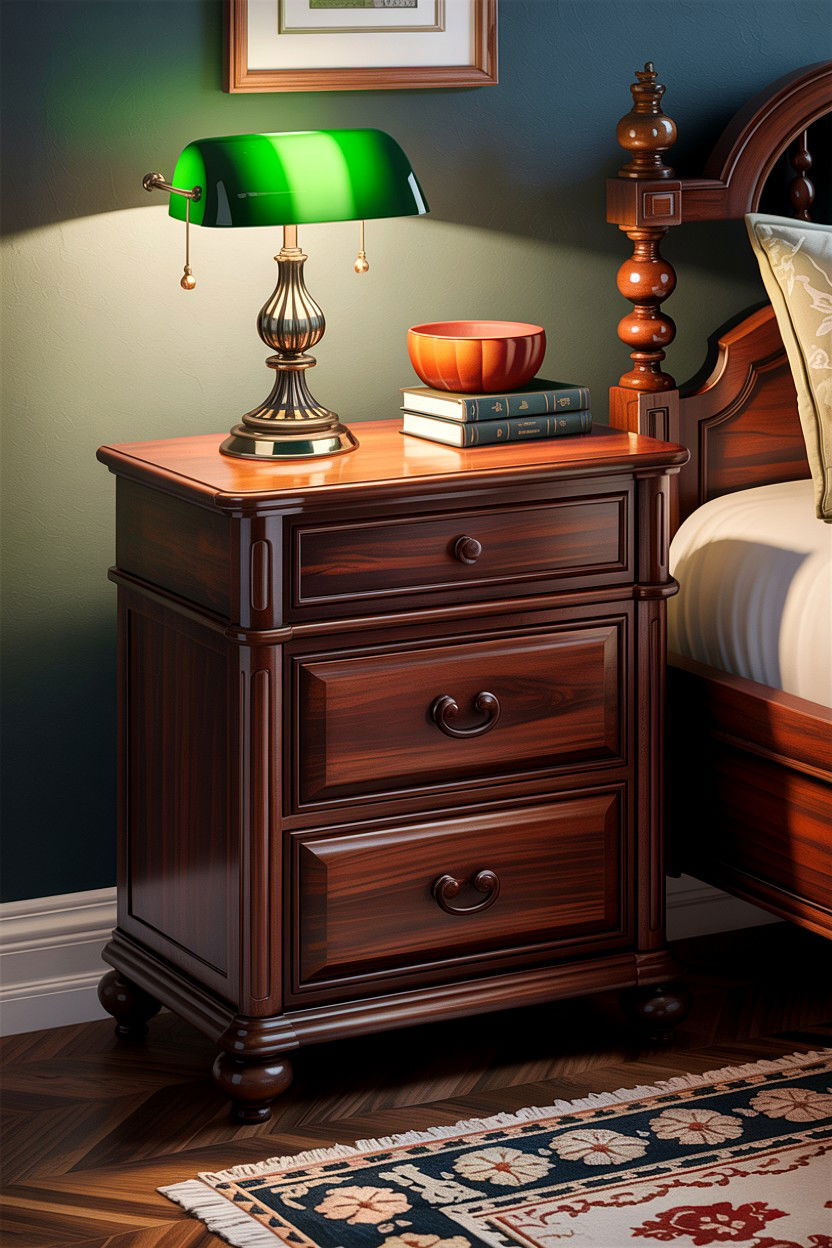 Dark Wood Nightstand - 30 bedroom nightstand ideas