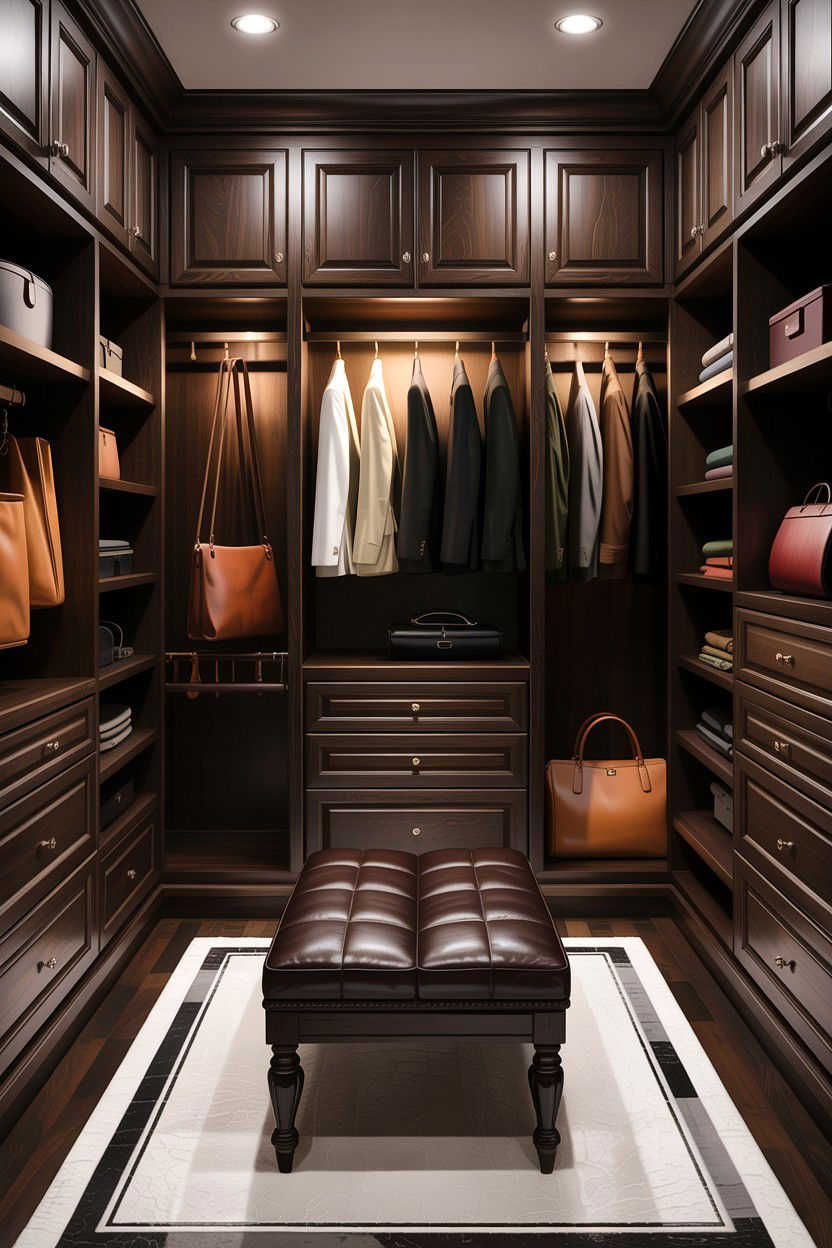 Dark Wood Walk In Closet - 30 bedroom walk-in closet ideas