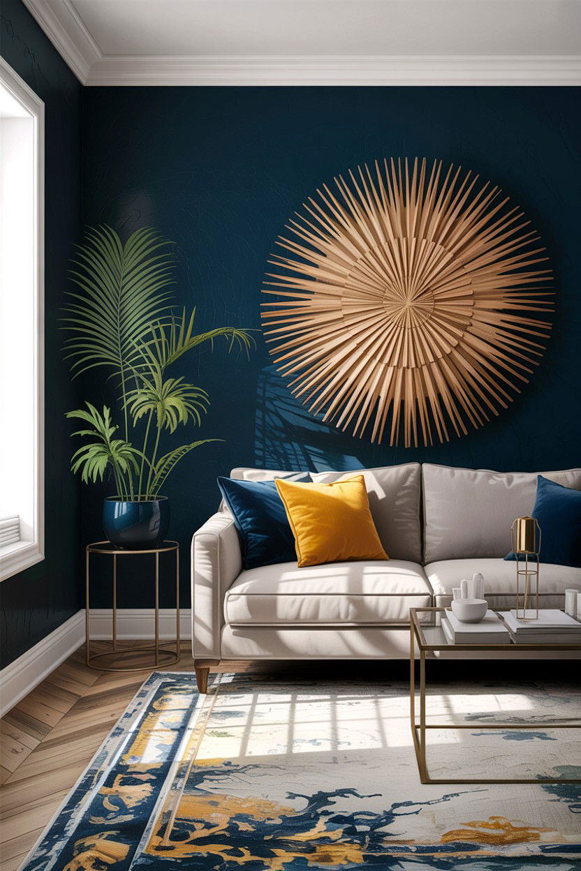 Dark accent wall - 30 instant living room ideas