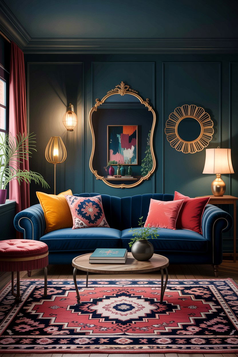 Dark boho living room - 30 bohemian living room ideas