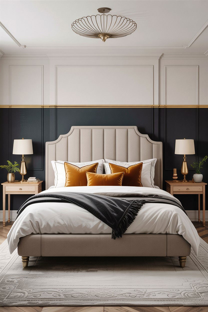 Dark bottom light top bedroom - 30 bedroom two tone walls