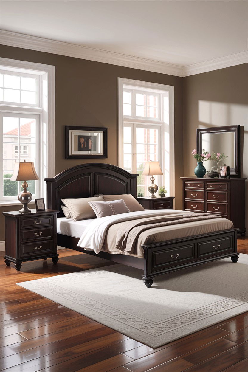Dark brown bedroom furniture set - 30 espresso bedroom ideas