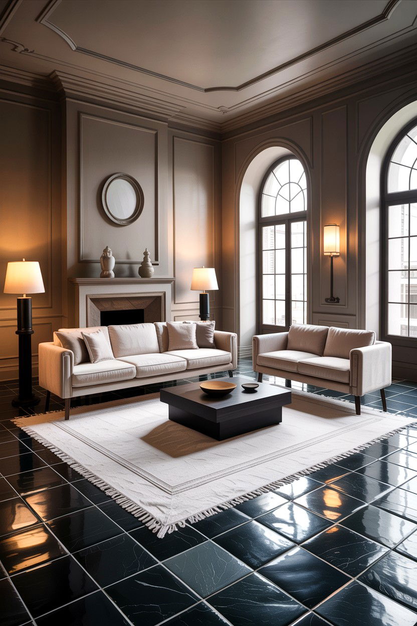 Dark floor living room - 30 dark living room ideas