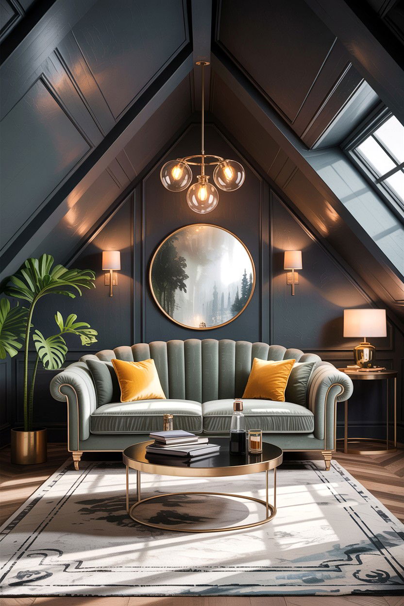 Dark gray attic lounge - 30 attic living room ideas