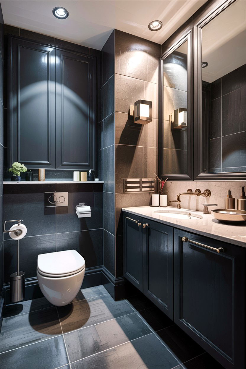 Dark gray bathroom - 30 gray and white bathroom ideas