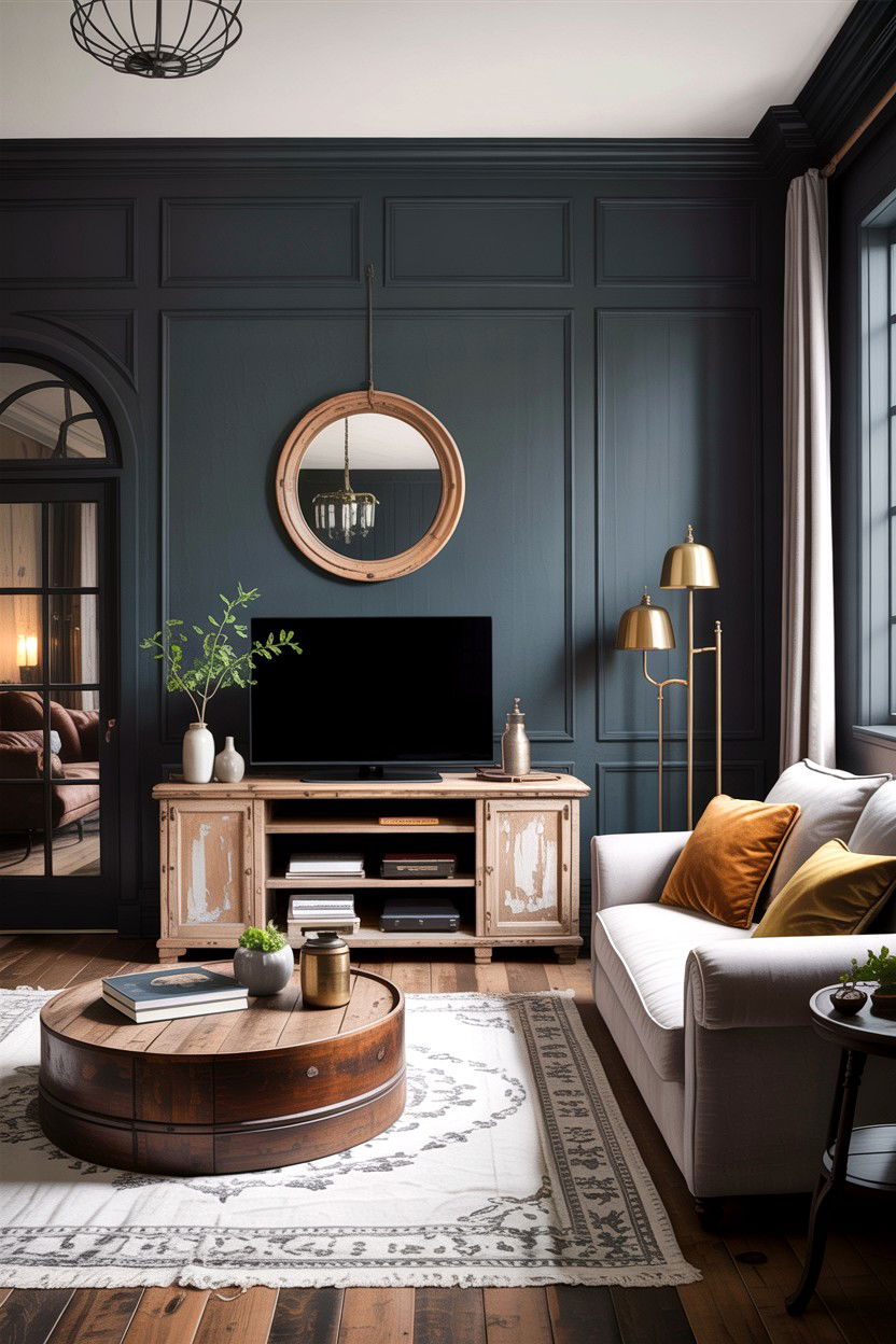 Dark gray rustic living room - 30 rustic gray living room ideas