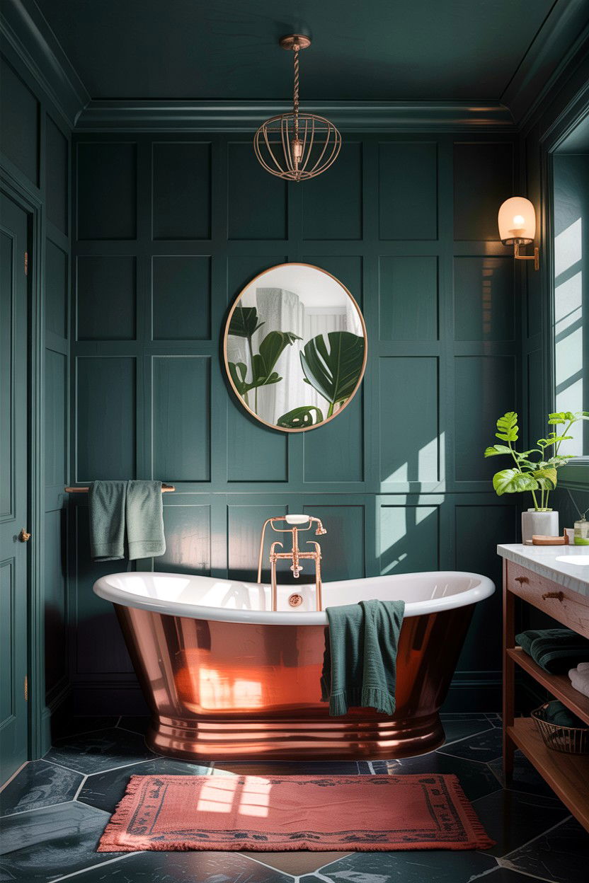 Dark green board and batten bathroom - 30 bathroom board and batten ideas