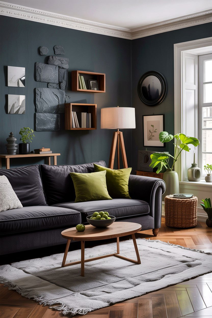 Dark grey living room - 30 dark living room ideas