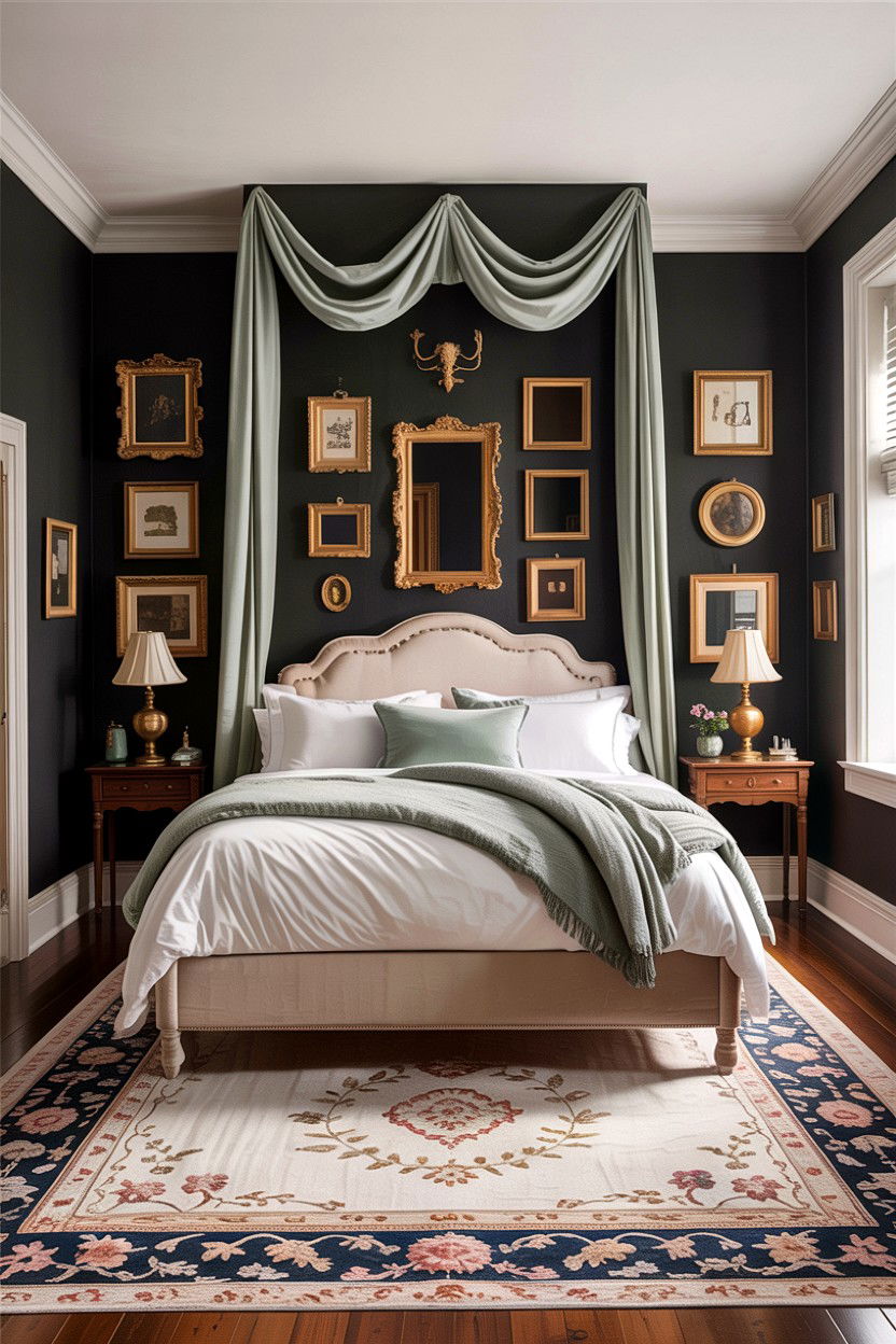 Dark grey traditional bedroom walls - 30 traditional grey bedroom ideas