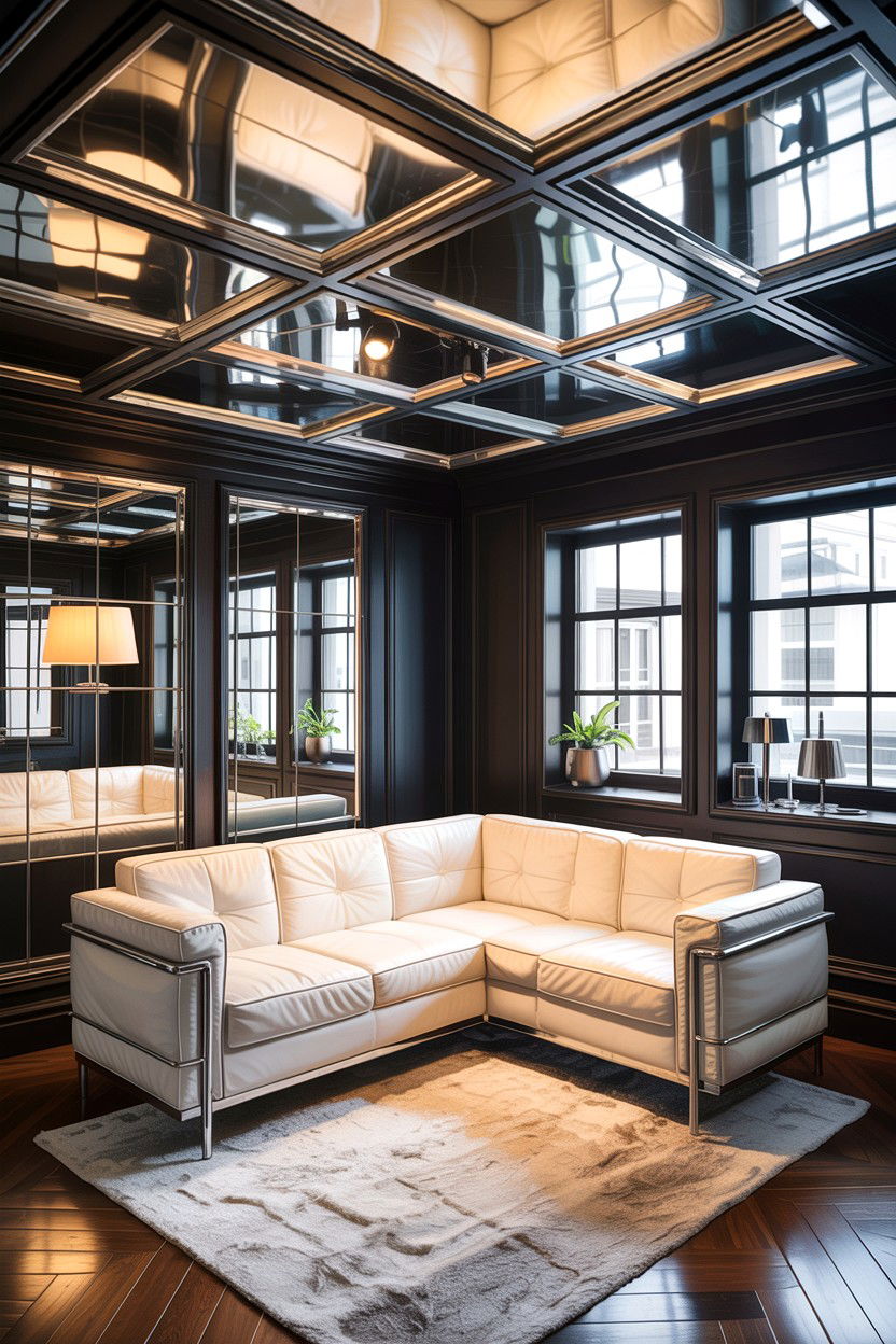 Dark metal ceiling - 30 living room dark ceiling ideas