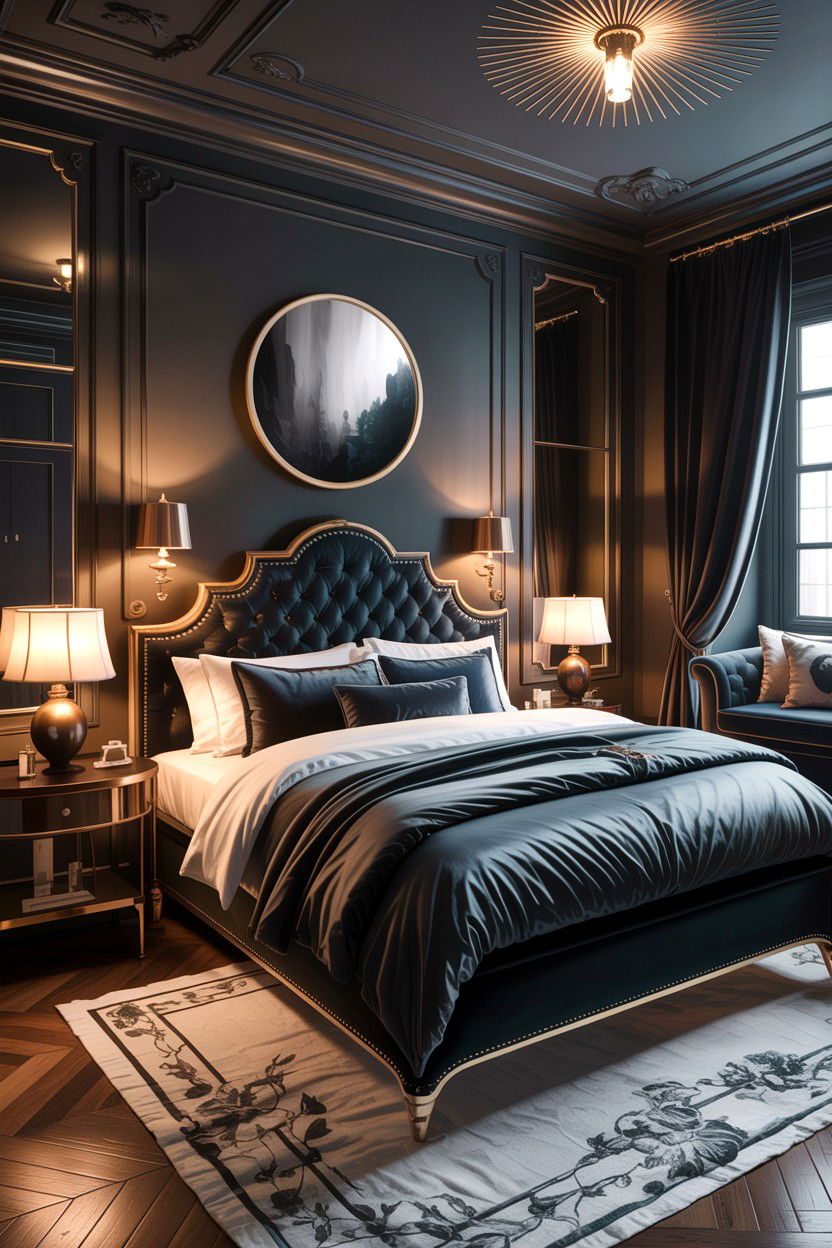 Dark moody luxury bedroom - 30 high end bedroom ideas