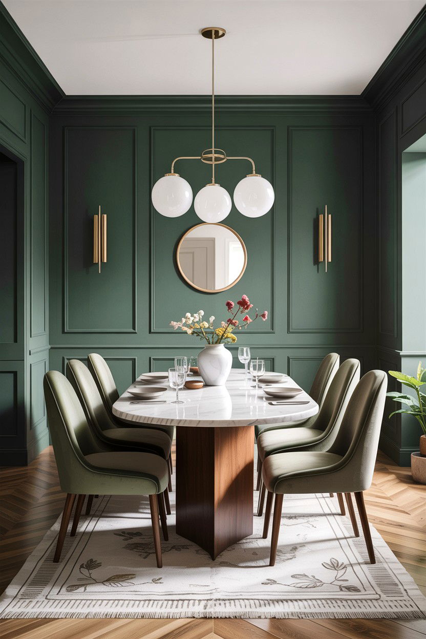 Dark sage dining room - 30 sage dining room ideas