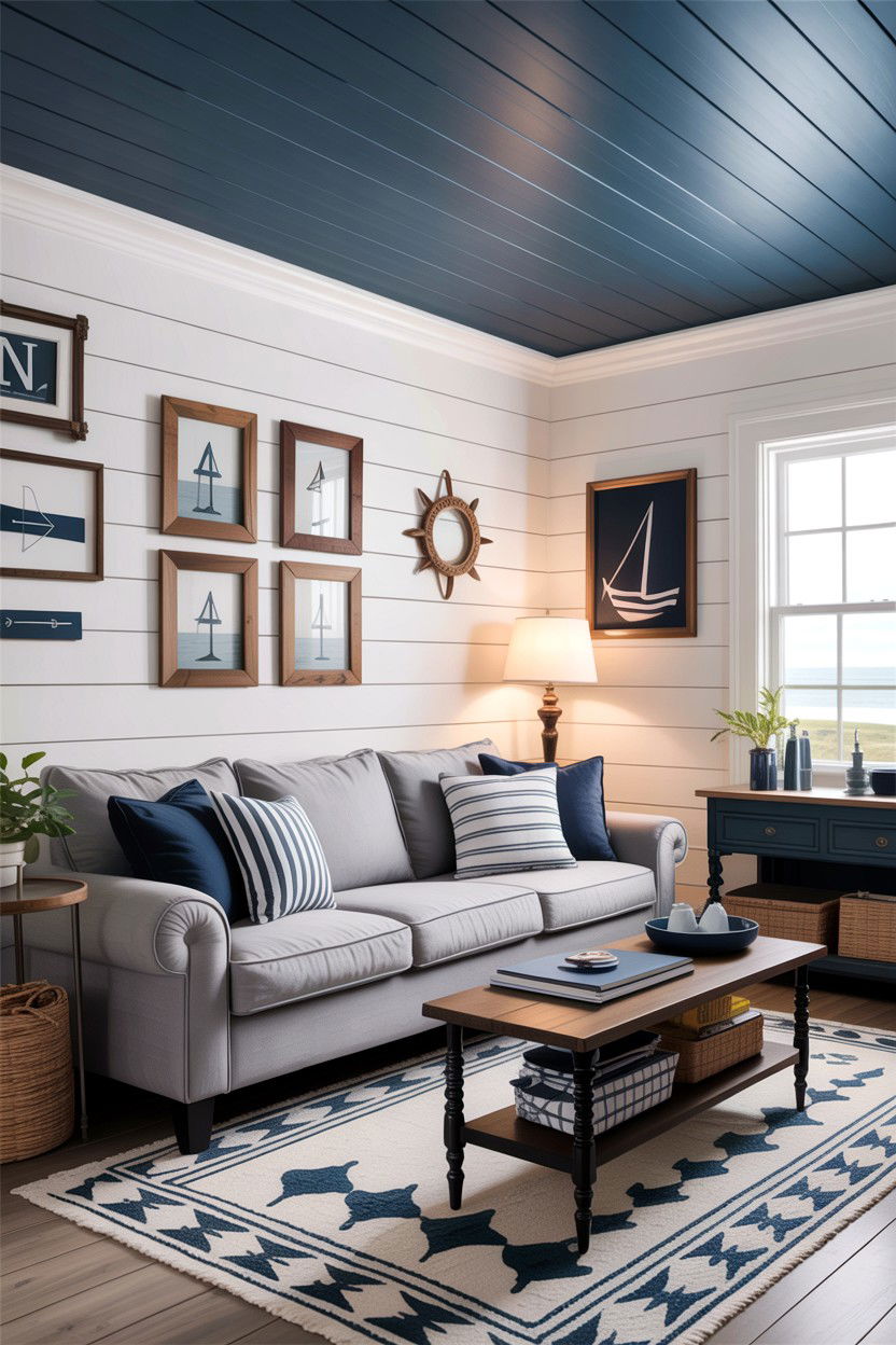 Dark shiplap ceiling - 30 living room dark ceiling ideas