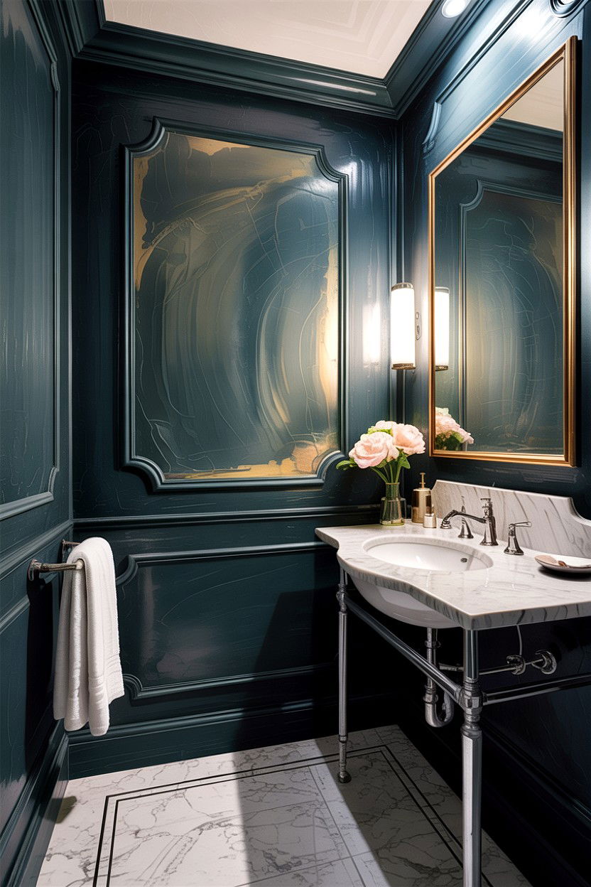 Dark textured bathroom walls - 30 high contrast bathroom ideas