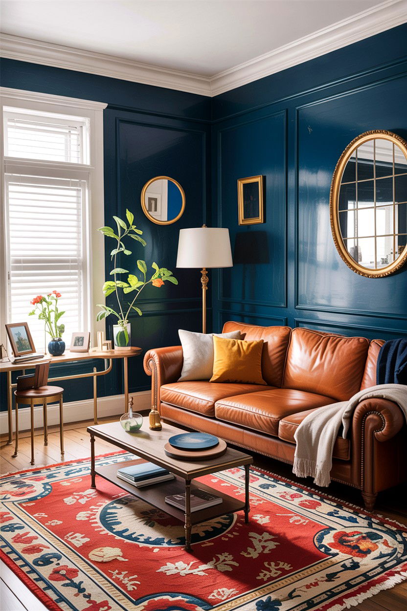 Dark wall paint - 30 before and after living room ideas