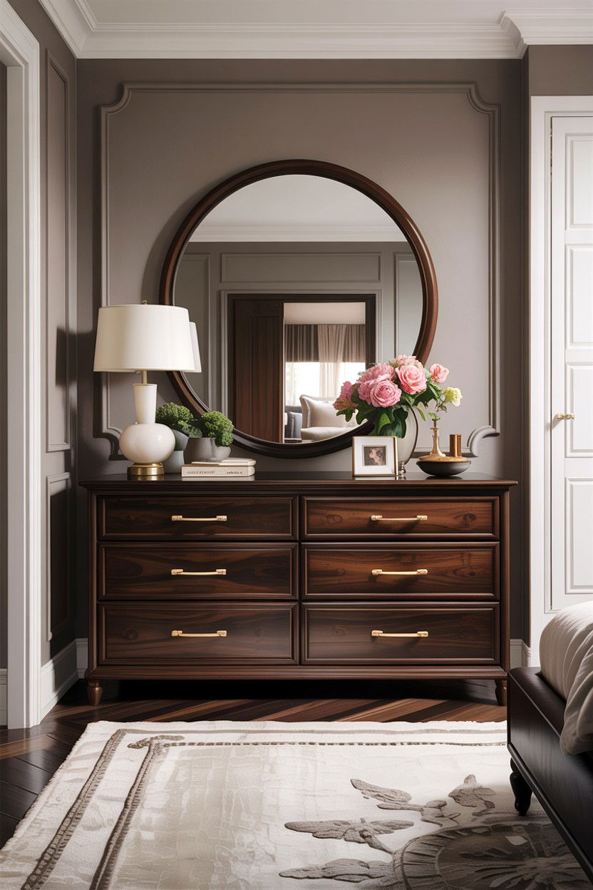 Dark walnut six drawer dresser - 30 bedroom wood dressers