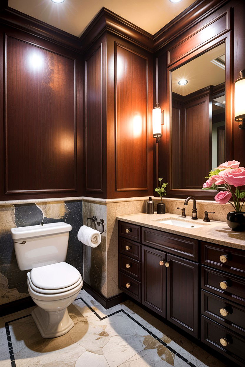 Dark wood Asian bathroom - 30 Asian bathroom ideas
