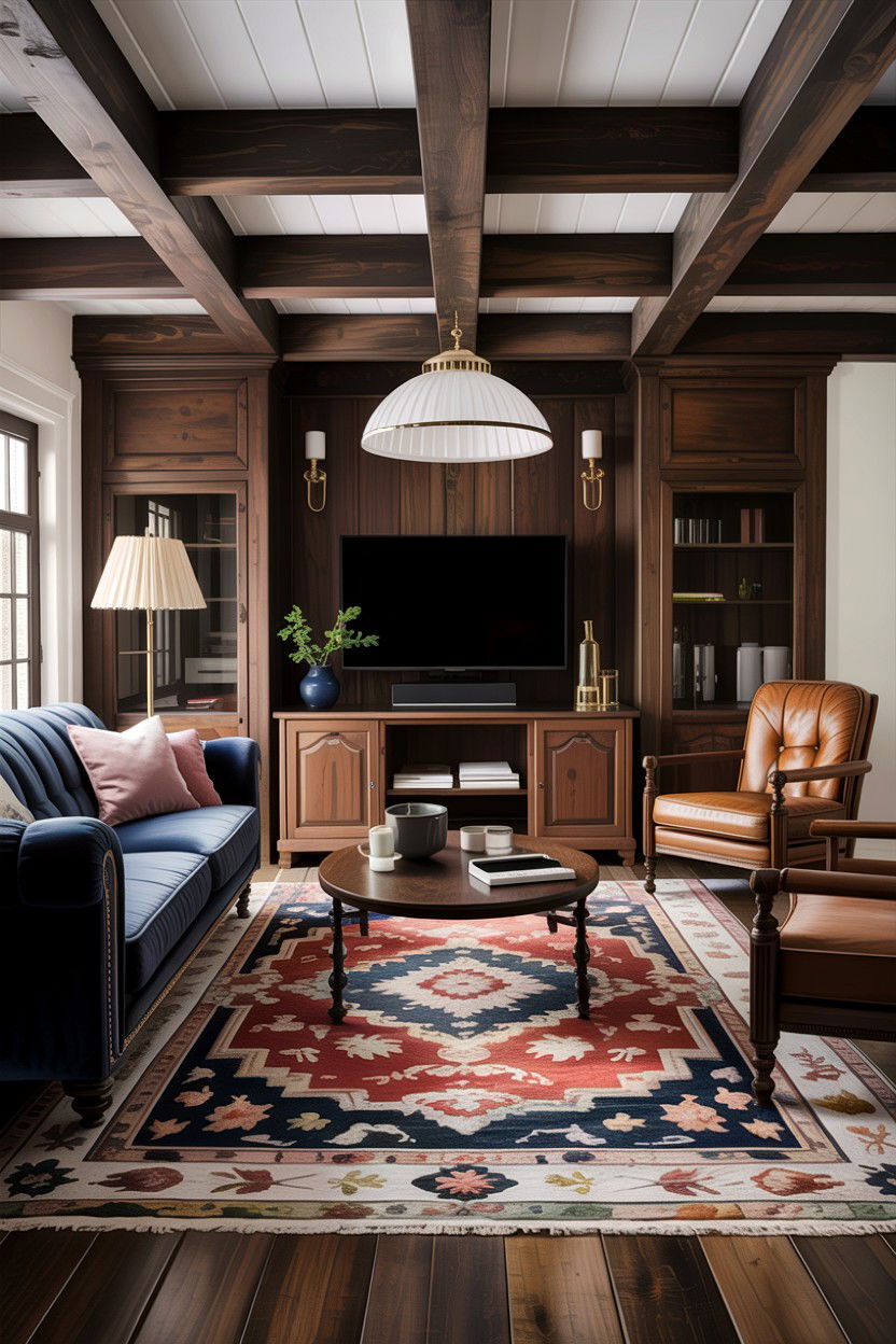 Dark wood country living room - 30 living room country furniture ideas