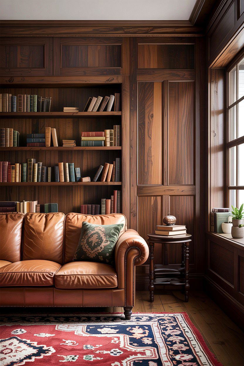 Dark wood paneling living room - 30 dark living room ideas