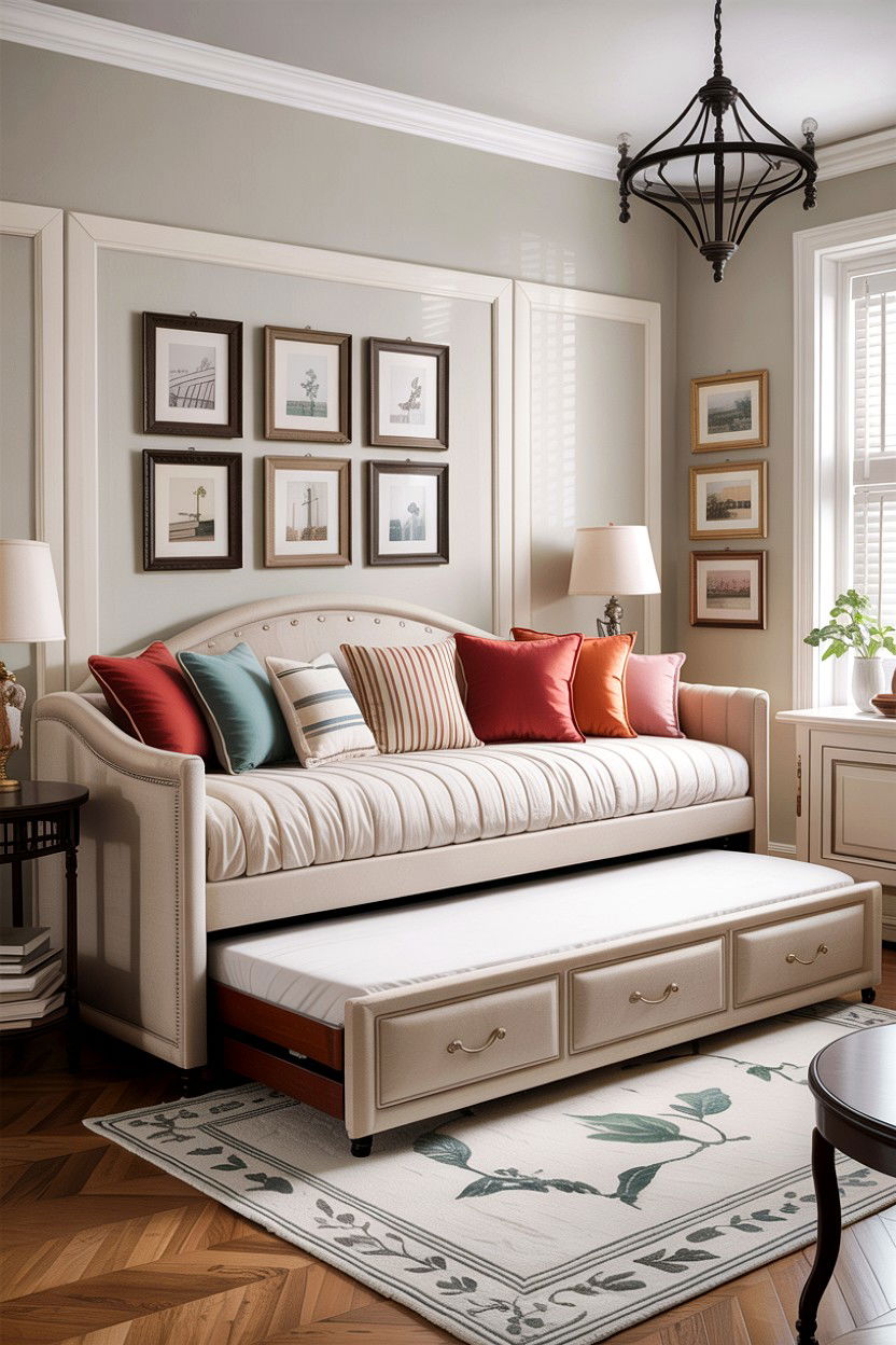 Daybed With Trundle - 30 bedroom compact furniture ideas