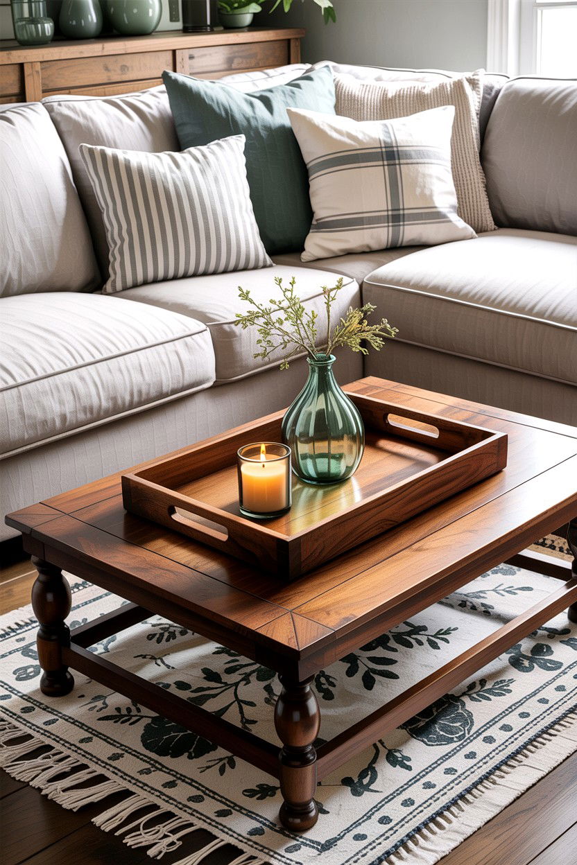 Decorative trays - 30 inexpensive living room ideas