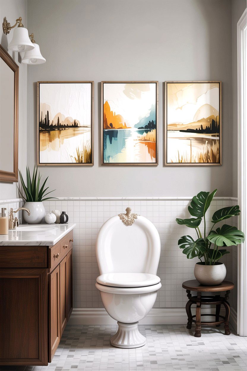 Decorative wall art - 30 easy bathroom updates