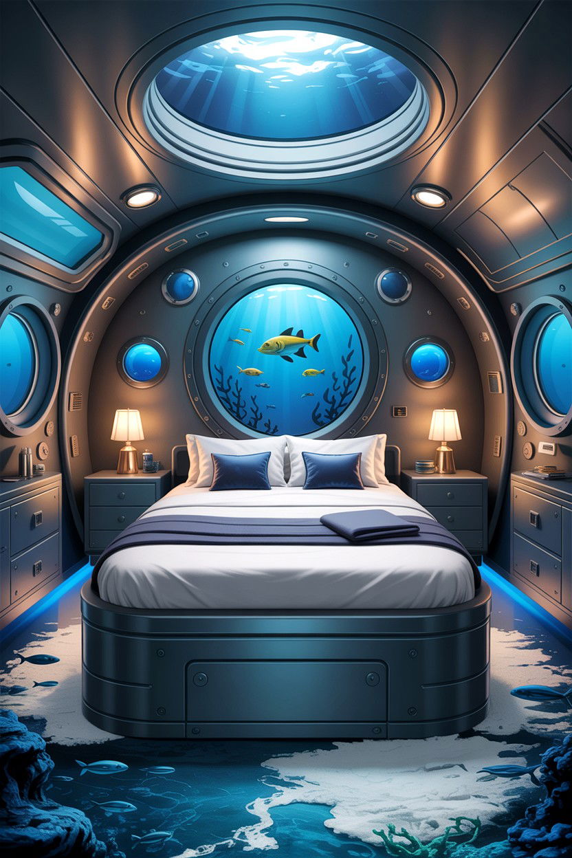 Deep Sea Submarine Bedroom - 30 explorer bedroom ideas