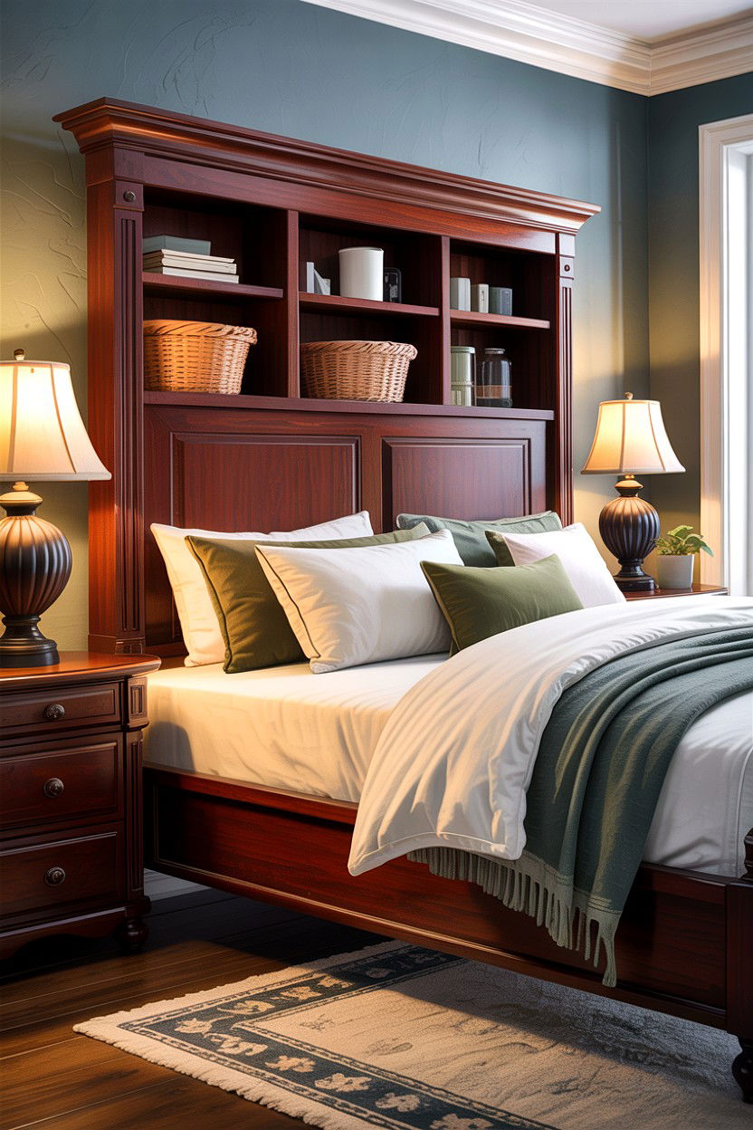 Deep Shelf Headboard - 30 bedroom storage headboards