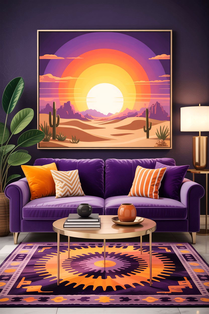 Desert sunset living room - 30 Southwestern living room ideas