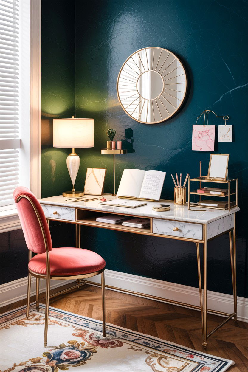 Desk with storage drawers - 30 bedroom organization ideas