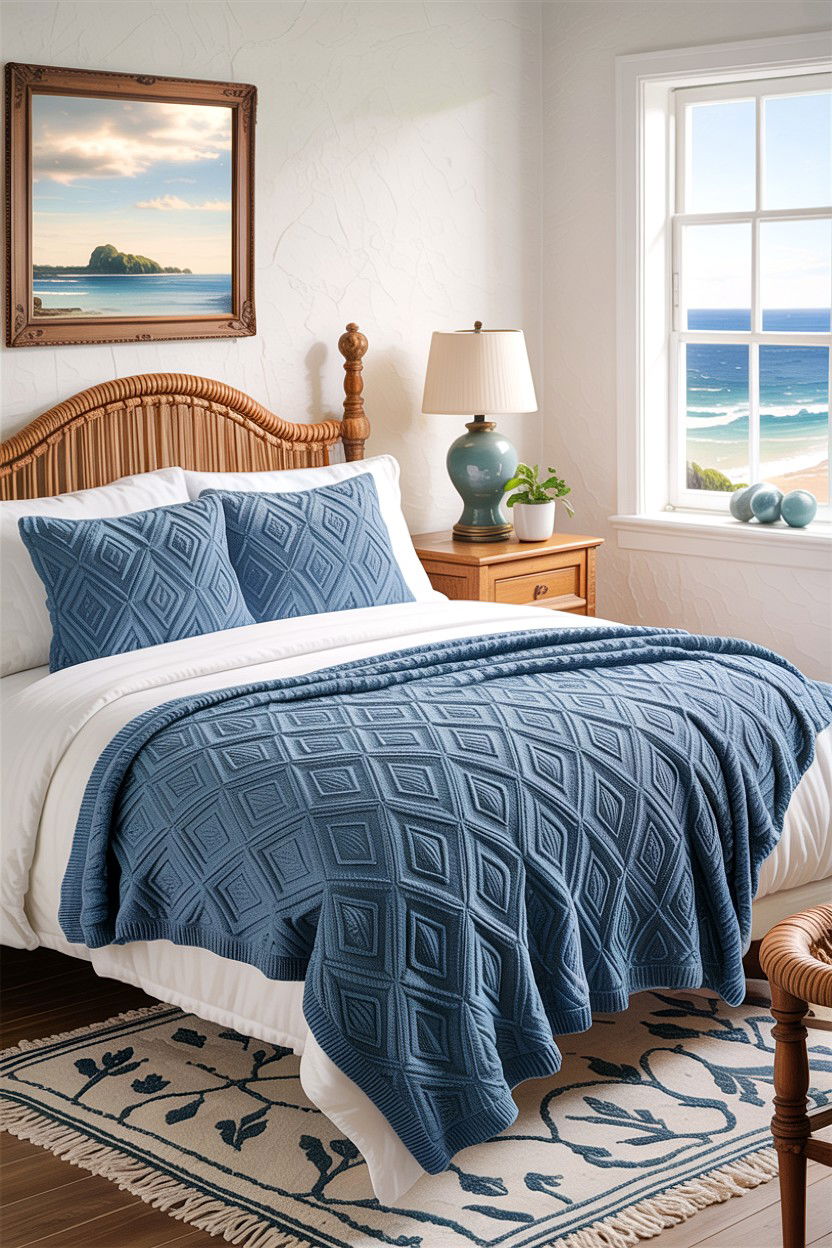 Diamond Knit Blanket - 30 bedroom knit blankets