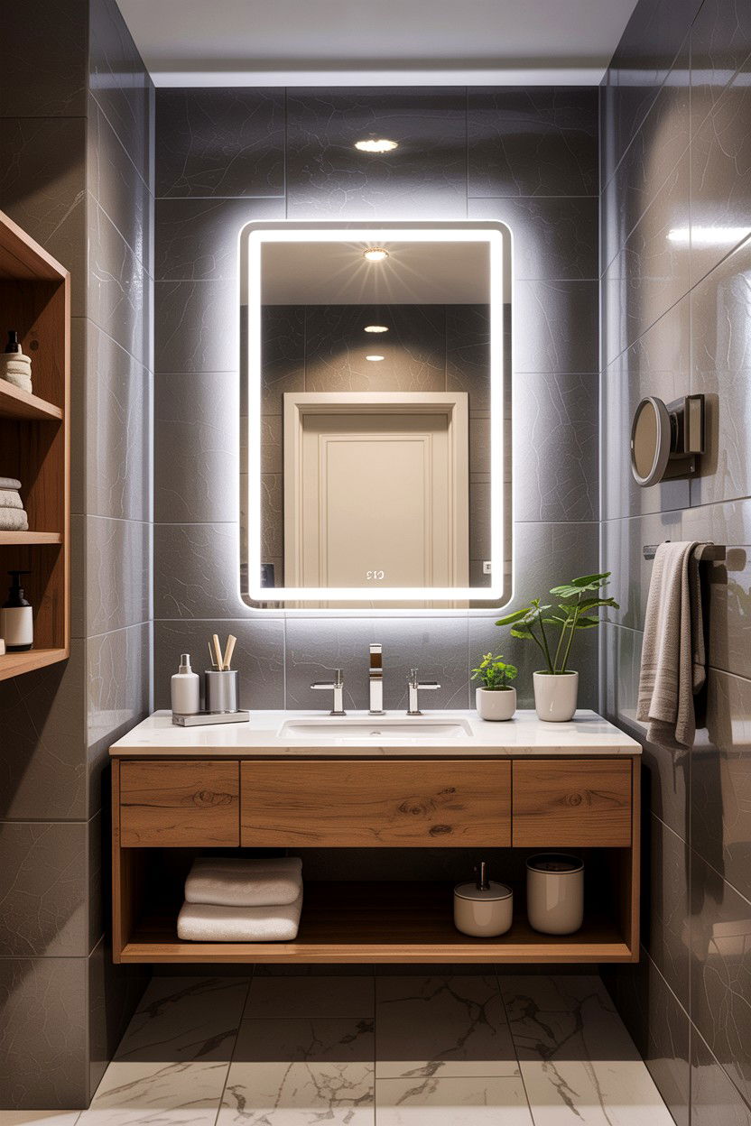 Dimmable Led Mirror - 30 anti-fog mirror bathroom ideas