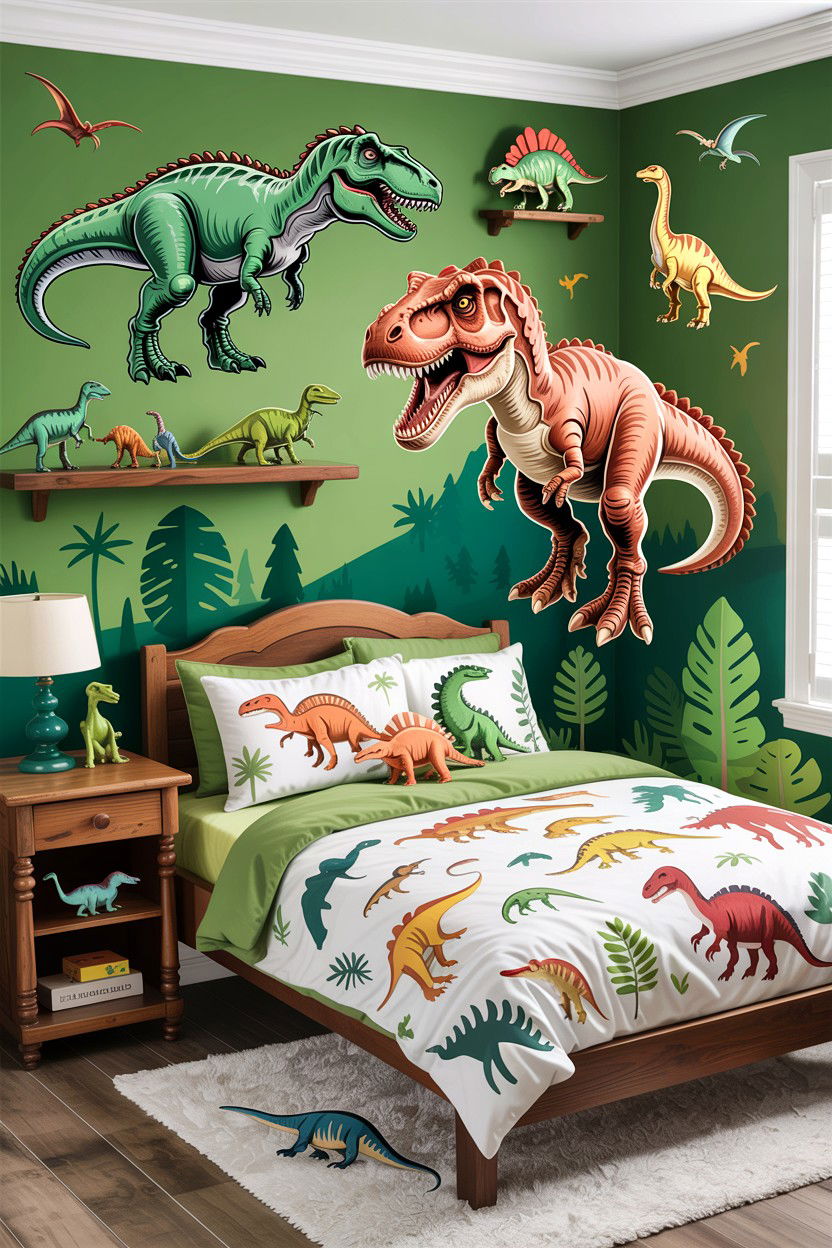 Dinosaur Theme Decor - 30 elementary age bedroom ideas