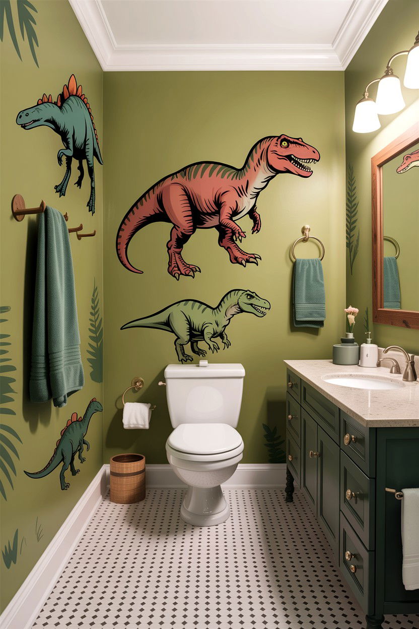 Dinosaur bathroom - 30 children's bathroom ideas