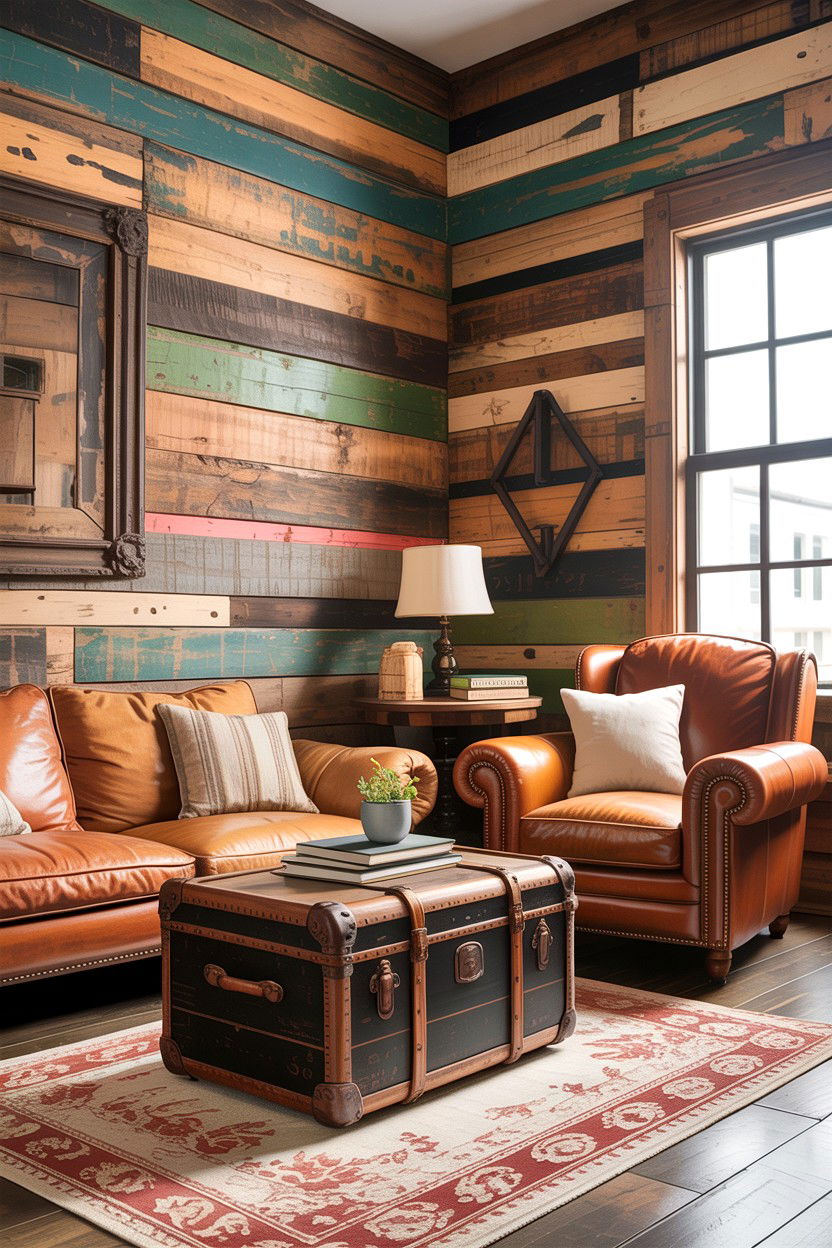 Distressed wood living room - 30 industrial living room ideas