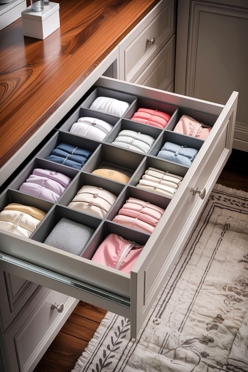 Divided Drawer Inserts - 30 bedroom storage bins