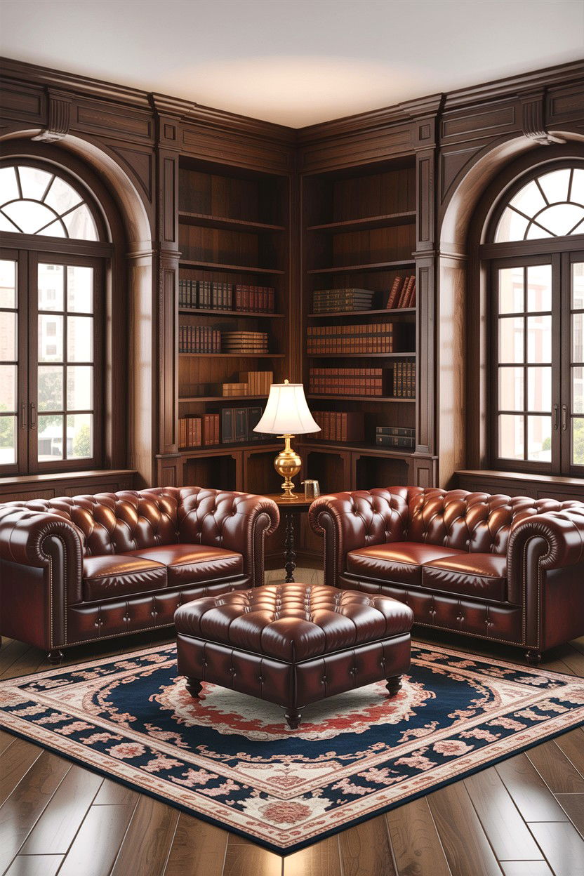 Double Chesterfield Sofa Setup - 30 living room facing sofas ideas