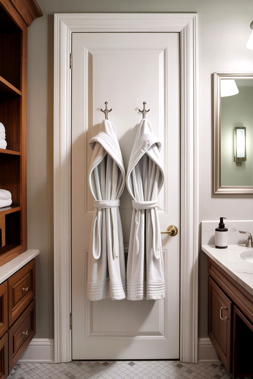 Double Robe Hook - 30 bathroom accessories ideas