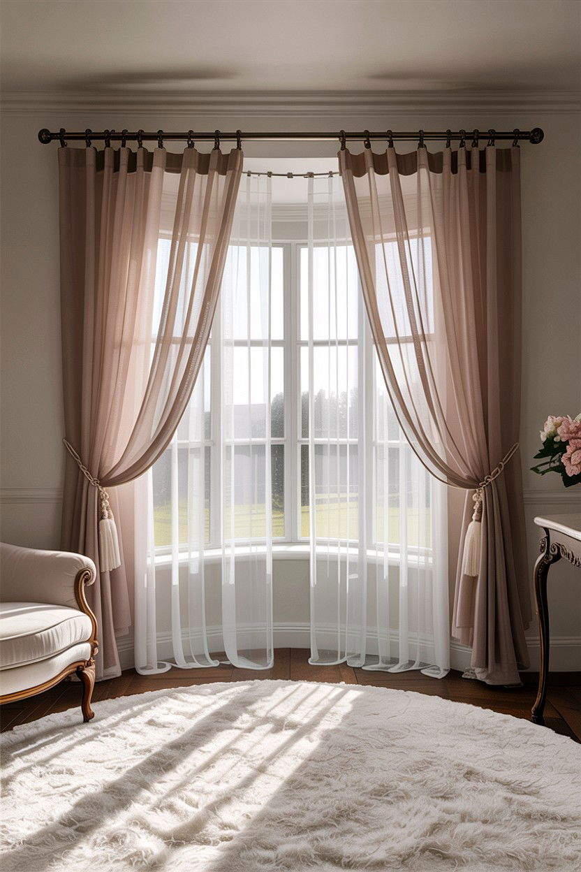 Double Rod Sheer Curtains - 30 bedroom sheer curtains