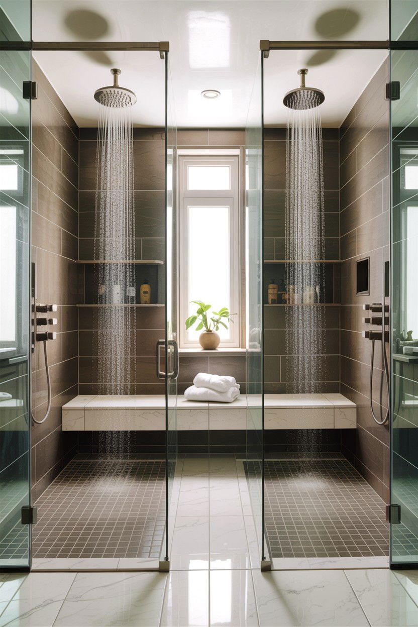 Double Shower Bathroom - 30 custom bathroom ideas