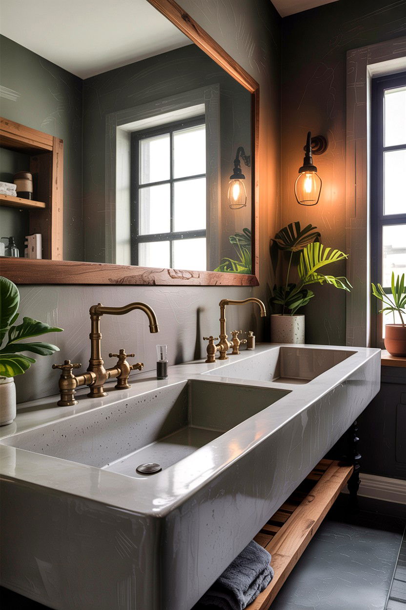 Double Trough Bathroom Sink - 30 farmhouse sink bathroom ideas